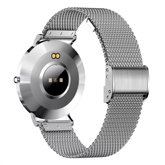 Smartwatch Niki Trend8, Display 1.3” Amoled HD Full Touch, Ultra Subtire 6.6 mm, Oximetru SpO2, Monitorizare Ritm Cardiac, Functii Sport, Monitorizare Somn, Extra Curea Silicon, Silver Gray [3]