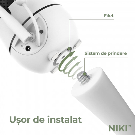 BabyMonitor Wireless cu Sunete Albe si Roz Pentru Supraveghere Bebelusi  NIKI™ Smart50, LCD XXL 5" HD 720p, 355° Panoramic, Functie VOX, NightVision, Temperatura Ambientala, Baterie 4000 mAh [8]