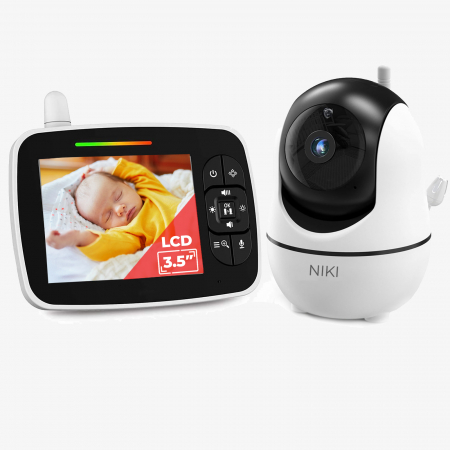 Monitoare video bebelusi - BabyMonitor Wireless NIKI™ Smart35, LCD XL 3.5" 720p, 355° Panoramic, Functie VOX, NightVision, Temperatura Ambientala, Cantece de Leagan