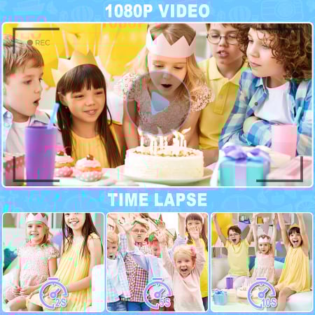 Camera Foto de Jucarie NIKI™ PhotoFUN 5, Card 32GB Inclus,1080p HD, Display 2.0 Inch, Baterie 1000 mAh, Carcasa Antisoc, Lentila Flip 180°, Mod Selfie, Filtre Foto, Jocuri, 3-8 ani, Model Dinozaur [6]