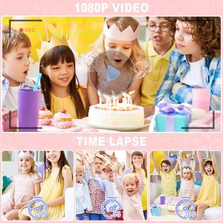 Camera Foto de Jucarie NIKI™ PhotoFUN 5, Card 32GB Inclus,1080p HD, Display 2.0 Inch, Baterie 1000 mAh, Carcasa Antisoc, Lentila Flip 180°, Mod Selfie, Filtre Foto, Jocuri, 3-8 ani, Model Unicorn [6]