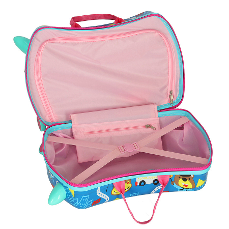 Geanta de Voiaj pentru Copii tip Troler Ride-On NIKI® RideJoy Trolley, Functie Scaun de Plimbare, 4 Roti 360°,  28 Litri, Suport Pentru Picioare, Curea Detasabila, Model Traffic [3]