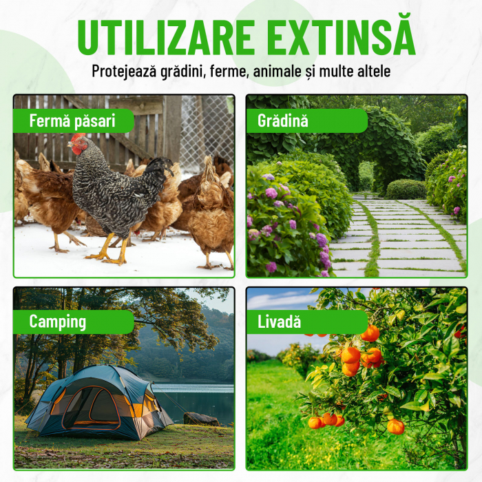 Aparat anti animale salbatice, Nivazo® AR17S-PRO, anti lupi, caprioare, cerbi, vulpi, raza actiune pana la 10㎡, baterie 600mAh, incarcare solara, impermeabil IP44 [7]