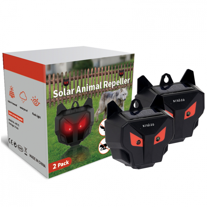 Aparat anti animale salbatice, Nivazo® AR17S-PRO, anti lupi, caprioare, cerbi, vulpi, raza actiune pana la 10㎡, baterie 600mAh, incarcare solara, impermeabil IP44 [8]