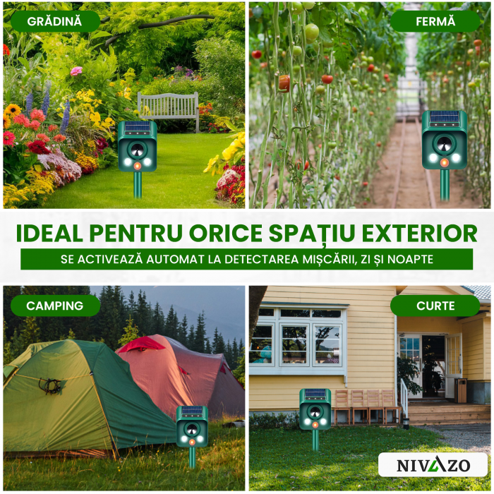 Aparat anti porumbei Nivazo 657, anti pasari, pisici, raza de actiune 110º, pana la 15m², 2 moduri de lucru [6]