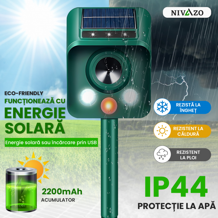 Aparat anti porumbei Nivazo 657, anti pasari, pisici, raza de actiune 110º, pana la 15m², 2 moduri de lucru [4]