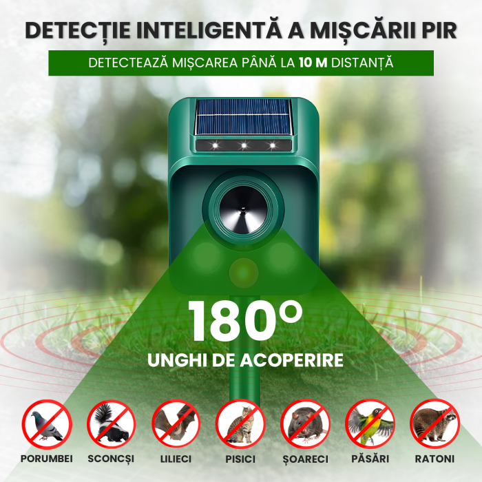 Aparat anti porumbei Nivazo 657, anti pasari, pisici, raza de actiune 110º, pana la 15m², 2 moduri de lucru [5]