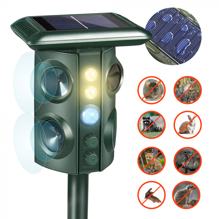 Aparat anti rozatoare, 5 moduri de functionare, acoperire 360 grade, lumina intermitenta noaptea/ziua, panou solar [2]