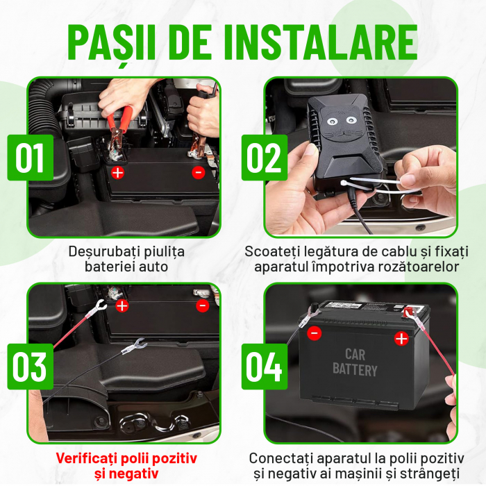 Aparat anti-rozatoare autovehicule, Nivazo® AR28, 3 modalitati alimentare, 2 LED-uri stroboscopice, mod auto, protejeaza vieti, camioane, rulote, motociclete [4]