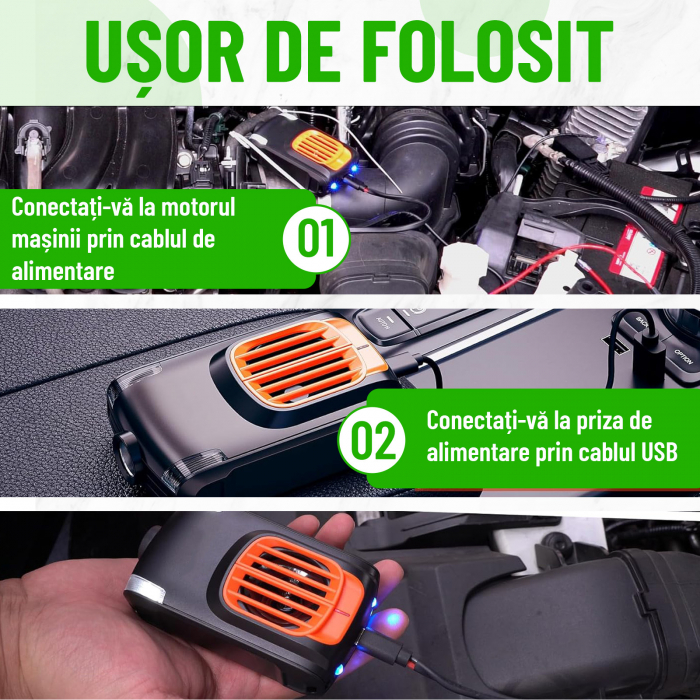 Aparat anti-rozatoare autovehicule, Nivazo® CR03, 2 modalitati alimentare, 4 LED-uri stroboscopice, mod auto, protejeaza vieti, camioane, rulote, motociclete [6]