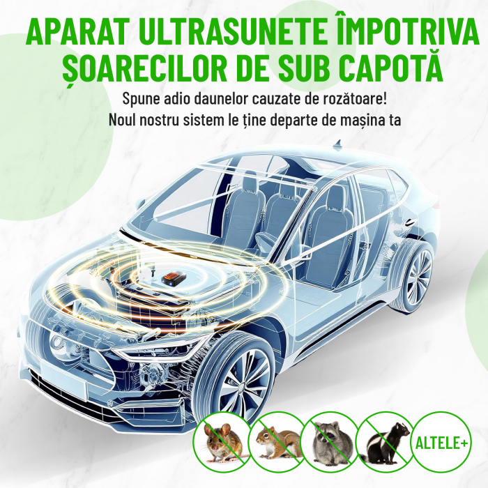 Aparat anti-rozatoare autovehicule, Nivazo® CR03, 2 modalitati alimentare, 4 LED-uri stroboscopice, mod auto, protejeaza vieti, camioane, rulote, motociclete [2]