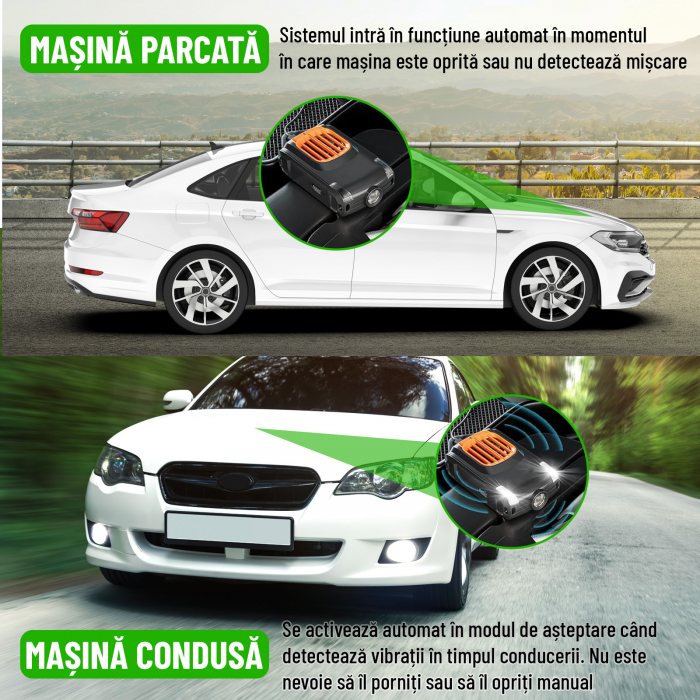 Aparat anti-rozatoare autovehicule, Nivazo® CR03, 2 modalitati alimentare, 4 LED-uri stroboscopice, mod auto, protejeaza vieti, camioane, rulote, motociclete [5]