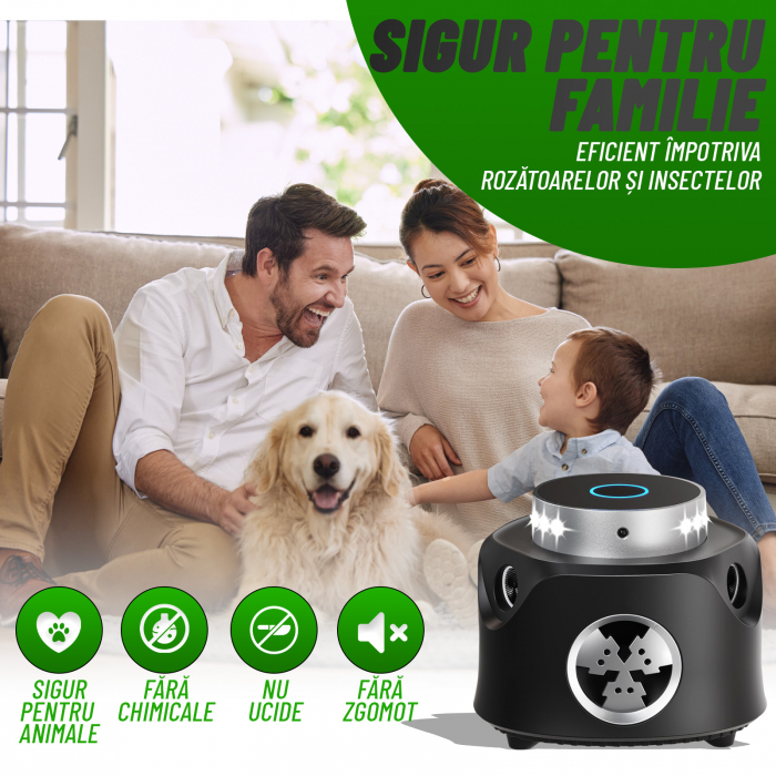 Aparat impotriva rozatoarelor, Nivazo® UR03, cu telefomanda, anti rozatoare, acoperire 360⁰, raza actiune 120m2 [7]