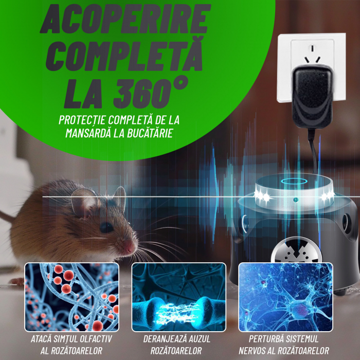Aparat impotriva rozatoarelor, Nivazo® UR03, cu telefomanda, anti rozatoare, acoperire 360⁰, raza actiune 120m2 [4]