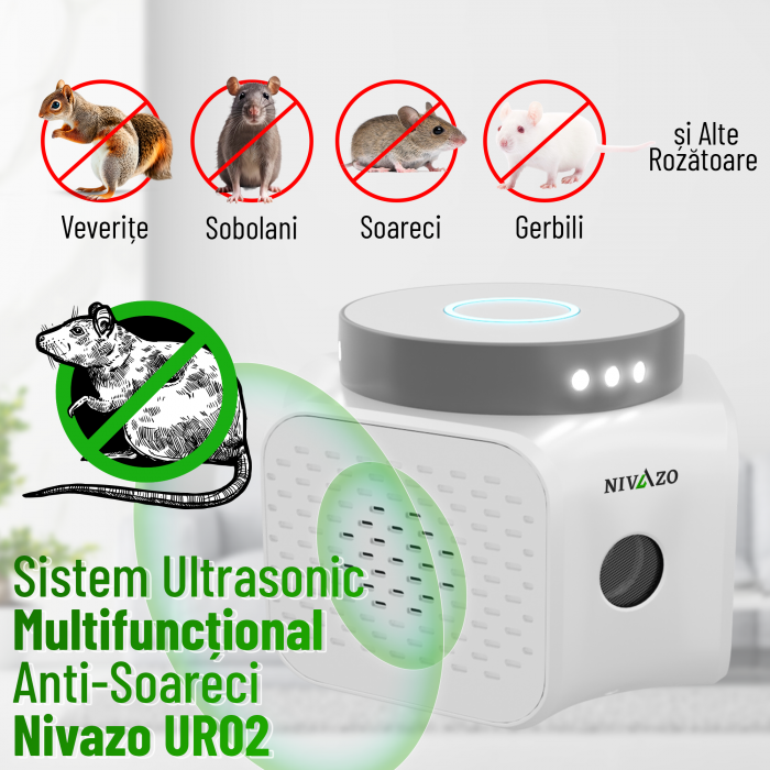 Aparat ultrasunete soareci UR02, 4 moduri functionare, acoperire 360, lumina stroboscopica [2]