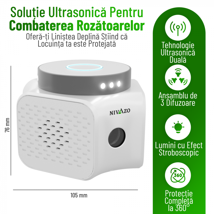 Aparat ultrasunete soareci UR02, 4 moduri functionare, acoperire 360, lumina stroboscopica [5]