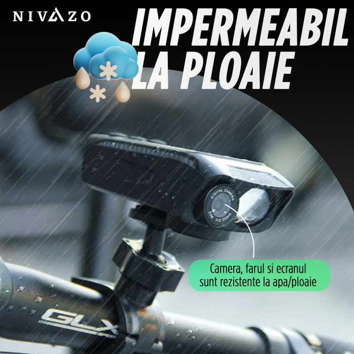 Camera video bicicleta 3 in 1 Nivazo Vision, ecran 2.0 inch IPS, acumulator 2500mAh [2]