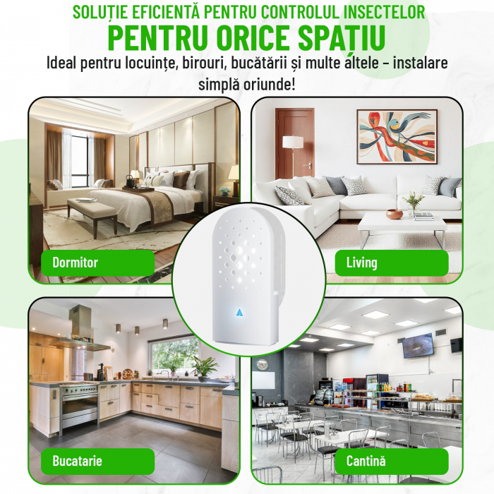 Capcana cu lipici anti insecte/muste, Nivazo® MK11, acoperire pana la 50m2, format din 2 parti lipicoase, lumina atractie UV, acumulator 2000mAh, usor de folsit [7]