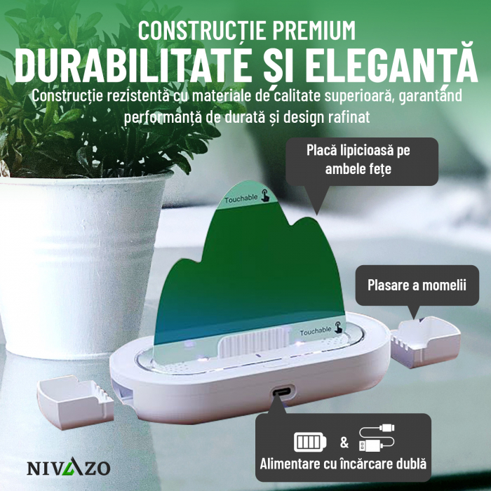 Capcana cu lipici anti insecte/muste, Nivazo® MK12, acoperire pana la 50m2, lumina atractie UV, usor de folsit, pentru interior [4]