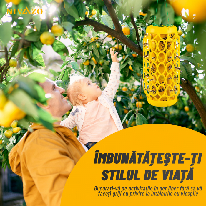 Capcana cu lipici anti insecte/viespi, format din set 2 bucati cu 2 foite cu lipici, pentru exterior [6]