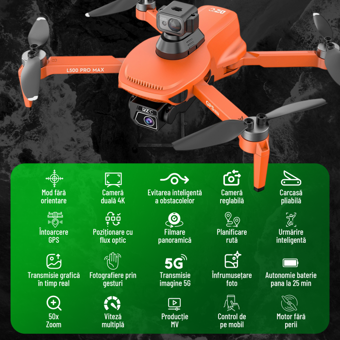 Dronă L500 Pro Max, acumulator 2200mAh, autonomie pana la 25 minute [2]