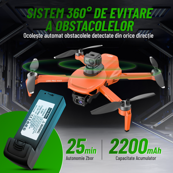 Dronă L500 Pro Max, acumulator 2200mAh, autonomie pana la 25 minute [7]