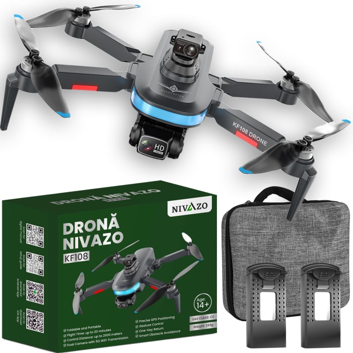 Dronă Nivazo KF108, acumulator 2200mAh, autonomie până la 22 minute [7]