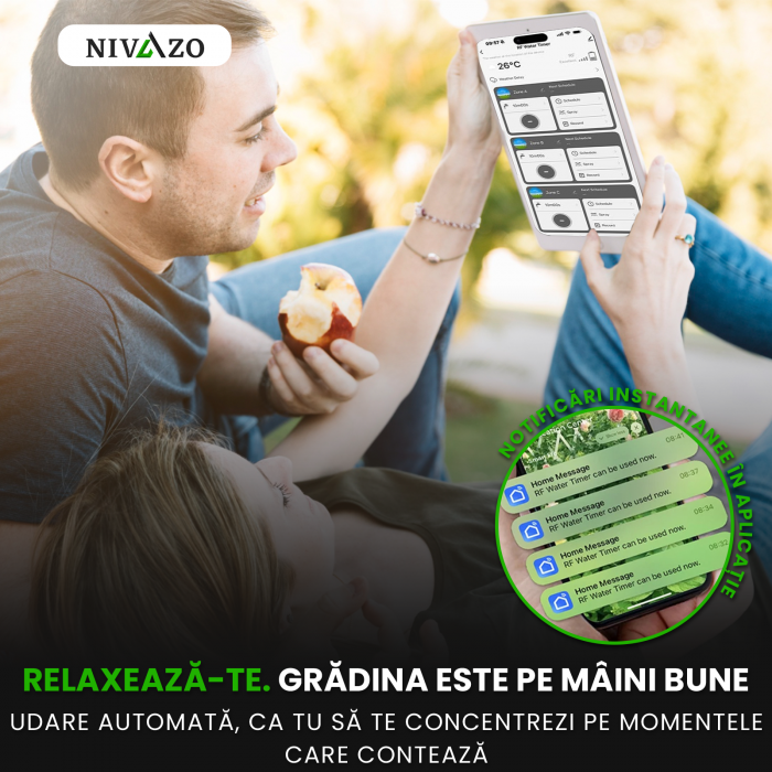 Programator pentru irigare Nivazo® WaterMaster HCT-638, adaptor Wifi, 3 zone, detectie ploaie [6]