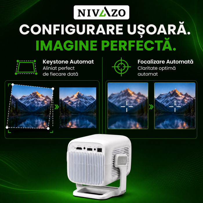 Videoproiector Smart NIVAZO X3 Full HD alb cu telecomandă [4]