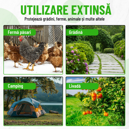 Aparat anti animale salbatice, Nivazo® AR17S-PRO, anti lupi, caprioare, cerbi, vulpi, raza actiune pana la 10㎡, baterie 600mAh, incarcare solara, impermeabil IP44 [6]
