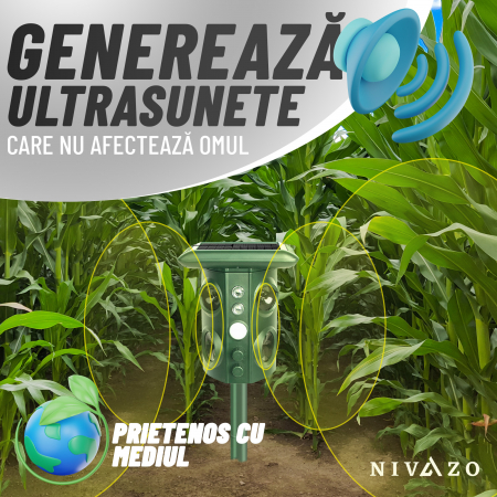 Aparat anti rozatoare, 5 moduri de functionare, acoperire 360 grade, lumina intermitenta noaptea/ziua, panou solar [7]