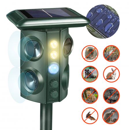 Aparat anti rozatoare, 5 moduri de functionare, acoperire 360 grade, lumina intermitenta noaptea/ziua, panou solar [1]