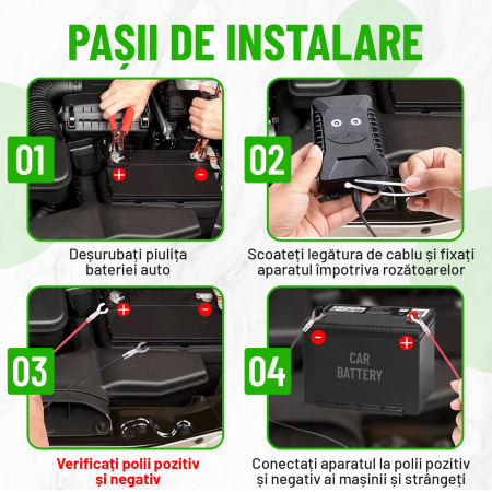 Aparat anti-rozatoare autovehicule, Nivazo® AR28, 3 modalitati alimentare, 2 LED-uri stroboscopice, mod auto, protejeaza vieti, camioane, rulote, motociclete [3]