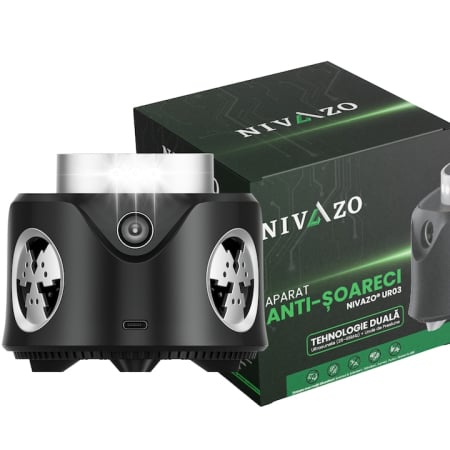 Aparate anti daunatori - Aparat impotriva rozatoarelor, Nivazo® UR03, cu telefomanda, anti rozatoare, acoperire 360⁰, raza actiune 120m2