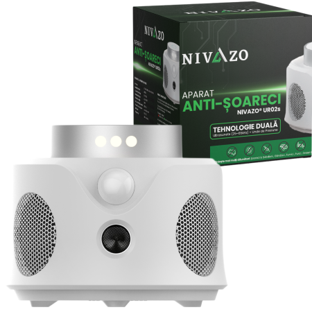 Aparate anti rozatoare - Aparat impotriva soarecilor UR02S, 3 moduri functionare, acoperire pana la 180㎡, 9 led-uri cu lumina stroboscopica
