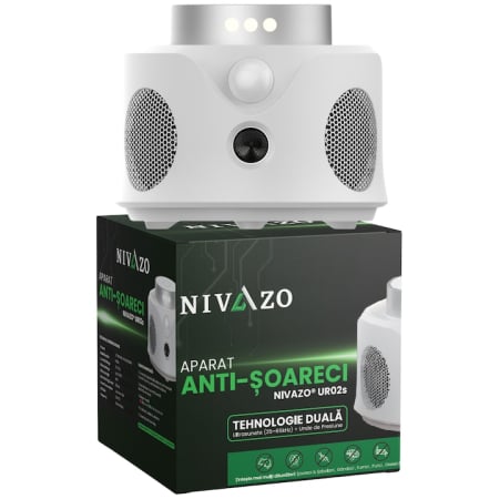 Aparate anti daunatori - Aparat impotriva soarecilor UR02S, 3 moduri functionare, acoperire pana la 180㎡, 9 led-uri cu lumina stroboscopica
