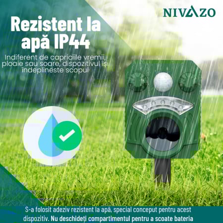Aparat ultrasunete anti-daunatori, Nivazo AR33, acumulator 600mAh, incarcare solara/USB, 5 moduri lucru [2]