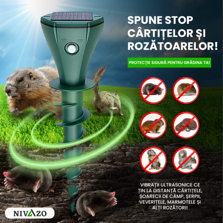 Aparate anti cartite Nivazo® AR08M, 3 moduri, acoperire 360°, raza actiune pana la 1400㎡, baterie 200mAh, incarcare solara, vibratii, impermeabil IP65 [3]