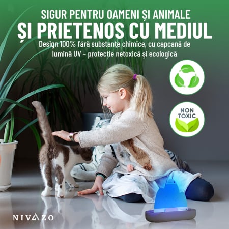 Capcana cu lipici anti insecte/muste, Nivazo® MK12, acoperire pana la 50m2, lumina atractie UV, usor de folsit, pentru interior [4]