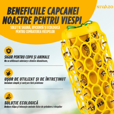 Capcana cu lipici anti insecte/viespi, format din set 2 bucati cu 2 foite cu lipici, pentru exterior [1]
