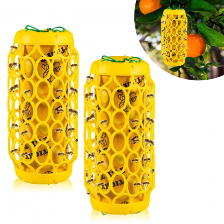 Capcana cu lipici anti insecte/viespi, format din set 2 bucati cu 2 foite cu lipici, pentru exterior