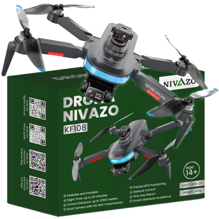 Drone - Dronă Nivazo KF108, acumulator 2200mAh, autonomie până la 22 minute