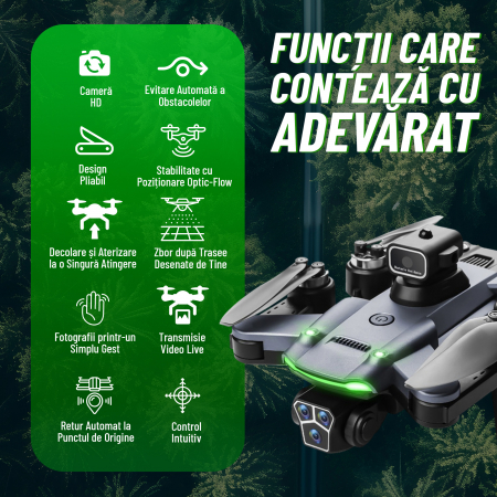 Dronă Nivazo S166, acumulator 3000mAh, autonomie până la 20 minute [1]