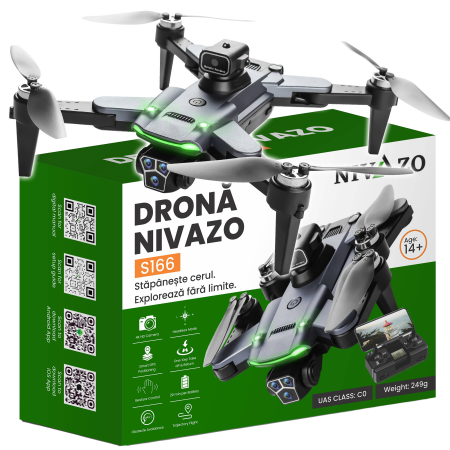 Catalog - Dronă Nivazo S166, acumulator 3000mAh, autonomie până la 20 minute