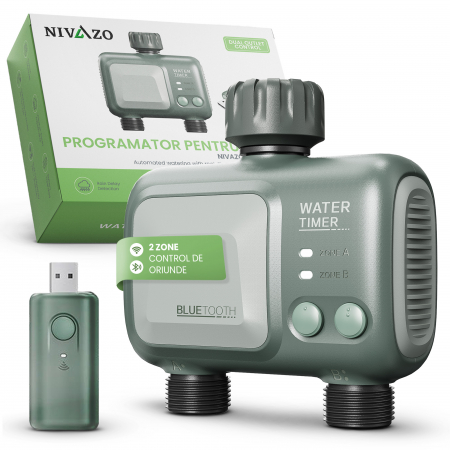 Catalog - Programator irigat Nivazo® WaterMaster HCT-626, 2 zone, adaptor Wifi, control de la distanta, compatibil aplicatie Tuya