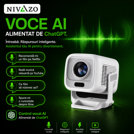 Videoproiector Smart NIVAZO X3 Full HD alb cu telecomandă [2]
