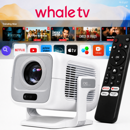Videoproiectoare - Videoproiector Smart NIVAZO® X3 cu Netflix licentiat nativ, Full HD 1080p, 200 ANSI, Auto Focus, Auto Keystone, Dual Wi-Fi, Bluetooth 5.2, difuzor integrat, HDMI, USB, telecomanda inclusa, Alb