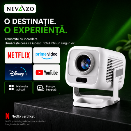 Videoproiector Smart NIVAZO X3 Full HD alb cu telecomandă [1]
