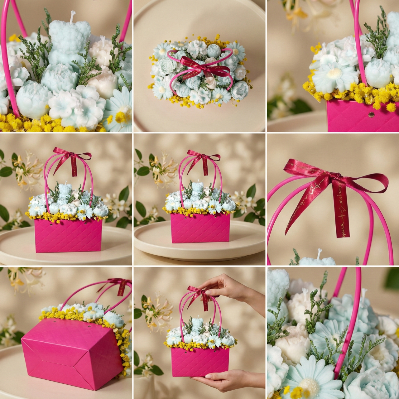 Aranjament cadou flori din ceară de soia , Caprifoi si Iasomie [2]