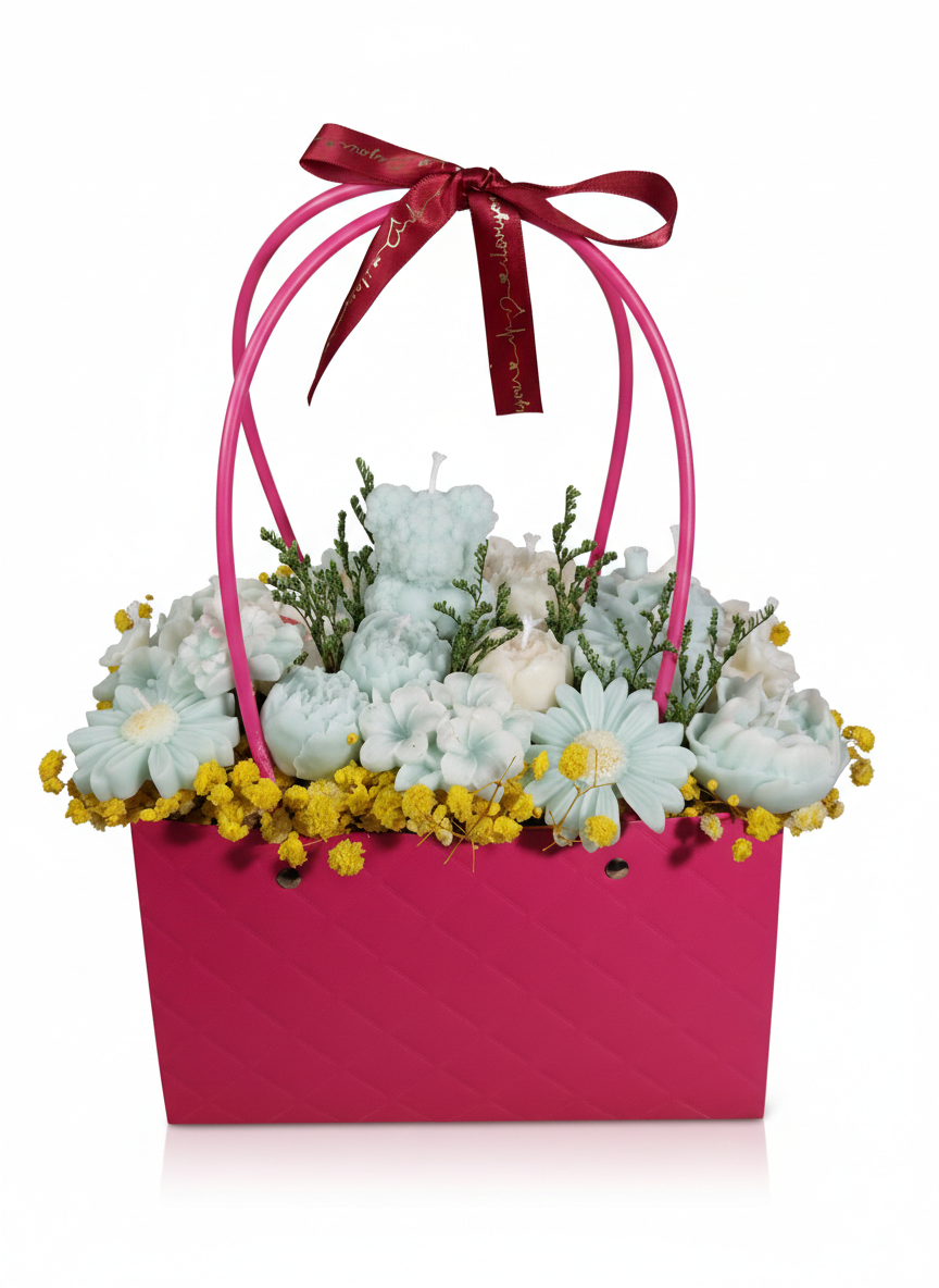 Aranjament cadou flori din ceară de soia , Caprifoi si Iasomie [3]